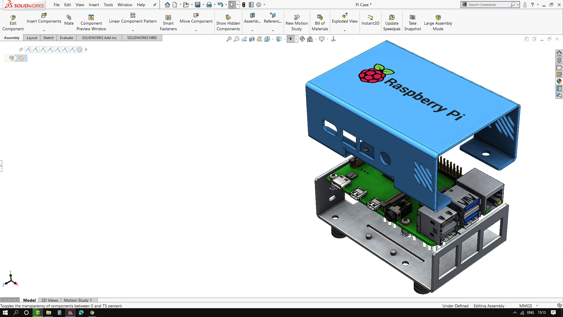 Raspberry Pi 4B钣金表壳设计